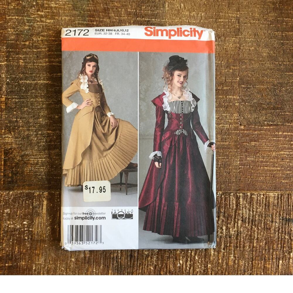 Simplicity Sewing Pattern 2172 Victorian Costume Skirt Bustier Coat 6-12 UNCUT